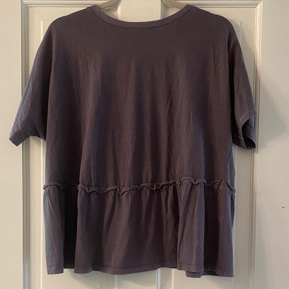 ASOS Short Sleeve Peplum Tee in Dusty Purple in 100% organic cotton